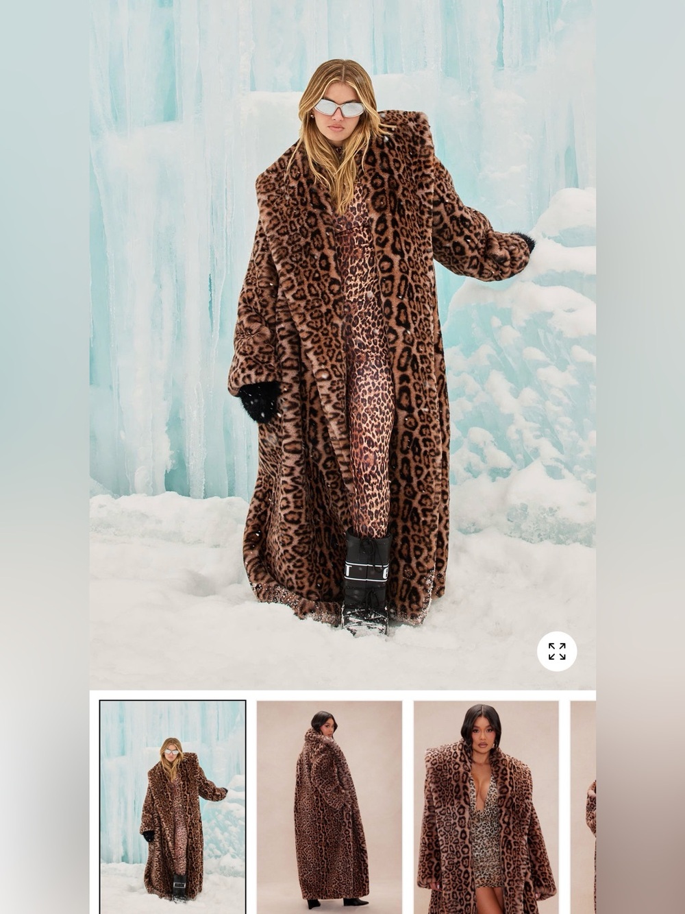 Fashion Nova Luxe Leopard Faux Fur Coat